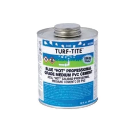 United Elchem TURFTITE 2456S MEDIUM HOT PVC CEMENT, 8 OZ, TRANSLUCENT LIQUID, BLUE 2456S